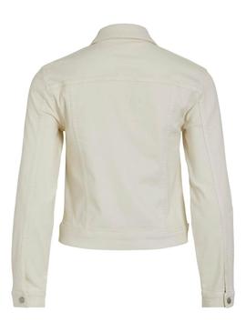 Jaqueta jeans Vila Vinus branco para mulher.