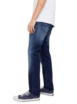Calça de ganga Jack and Jones Mike denim escuro para homem.