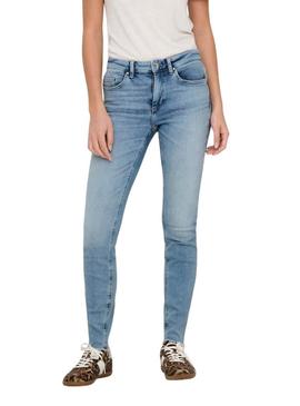 Calça de ganga Only Blush em denim claro para mulher.