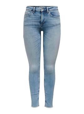 Calça de ganga Only Blush em denim claro para mulher.