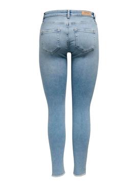 Calça de ganga Only Blush em denim claro para mulher.