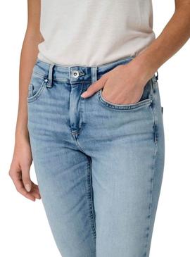 Calça de ganga Only Blush em denim claro para mulher.