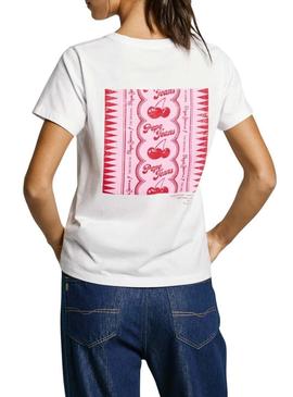Camiseta Pepe Jeans Rosey branca para mulher.