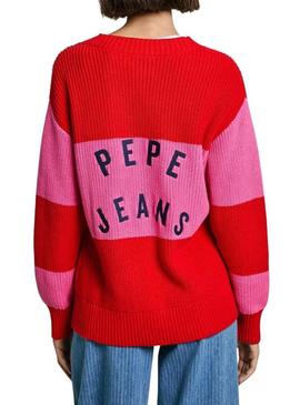 Jaqueta Pepe Jeans Paloma vermelha e rosa para mulher