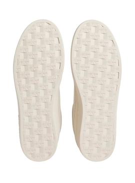 Sapatilhas Calvin Klein Classic Cupsole bege para homem.