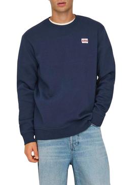 Moletom Only and Sons Dawson azul marinho para homem.