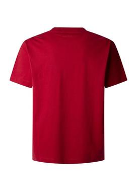 Camiseta Pepe Jeans Prush vermelha para homem.