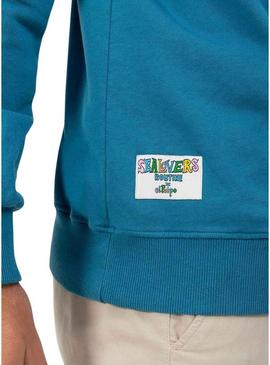Moletom El Pulpo azul safira para homens