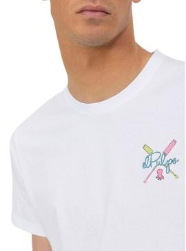 Camiseta El Pulpo Remos branca para homem
