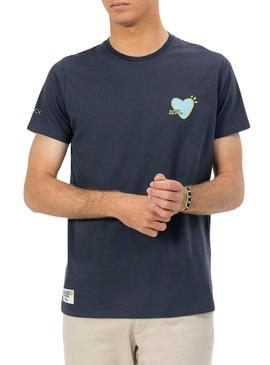 Camiseta El Pulpo The Artist azul marinho para homem.