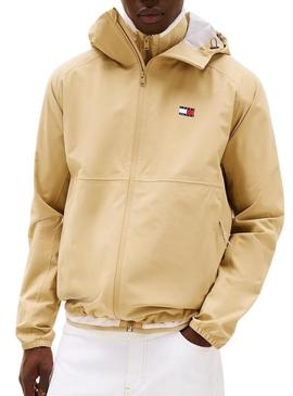 Corta-vento Tommy Jeans Tech bege para homem.