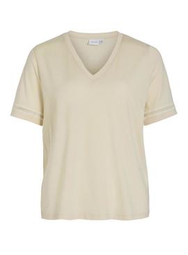 Camiseta Vila Marlis bege para mulher.