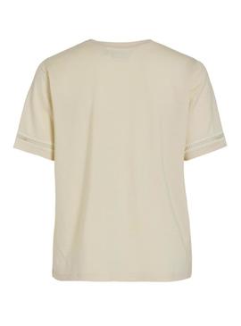 Camiseta Vila Marlis bege para mulher.