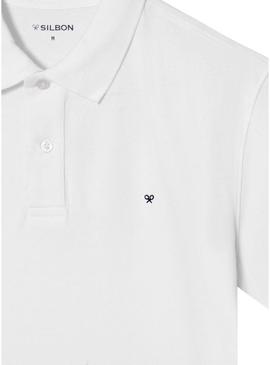 Polo Silbon básico branco para homem