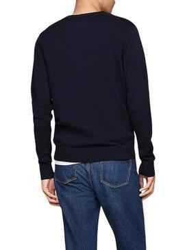 Camisola Tommy Hilfiger Essential azul marino para homem.