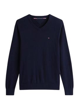 Camisola Tommy Hilfiger Essential azul marino para homem.
