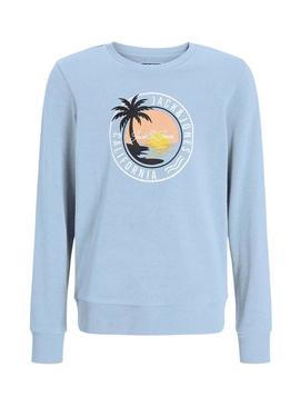 Moletom Jack and Jones Palm azul para crianças.