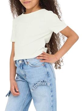 Top Only Crianças Grene branco para menina.
