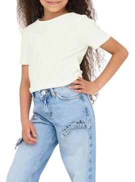 Top Only Crianças Grene branco para menina.