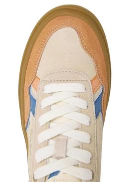 Sapatilhas Pepe Jeans Travis City bege para mulher.