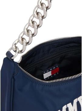 Bolsa Tommy Jeans Shoulder Chain azul marino para mulher