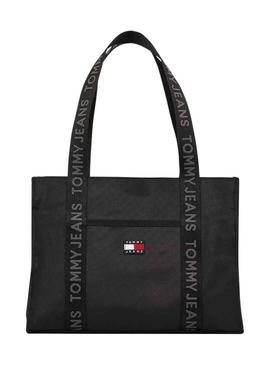 Bolsa Tommy Jeans Daily Tote preta para mulher.