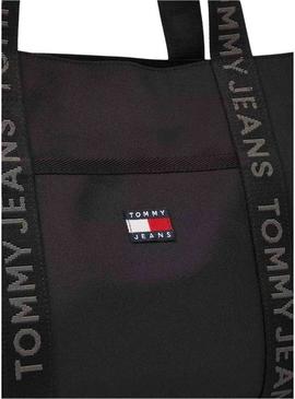 Bolsa Tommy Jeans Daily Tote preta para mulher.