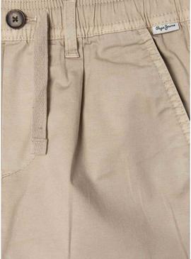 Calça Pepe Jeans Junior bege para menino.