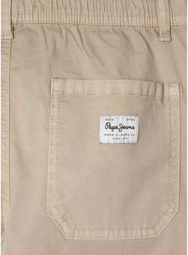 Calça Pepe Jeans Junior bege para menino.