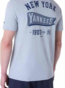Camiseta New Era Yankees cinza para homem