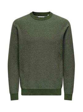 Camisola verde Only and Sons Morgan para homem.