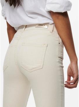 Calça de ganga Only Blush bege para mulher.