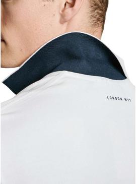 Camisa Polo Pepe Jeans Union branca para homem.