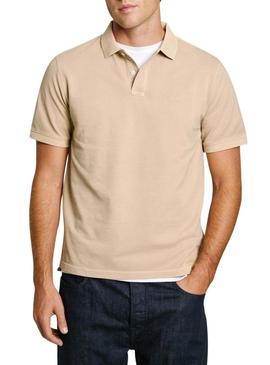 Polo Pepe Jeans New Oliver bege para homens