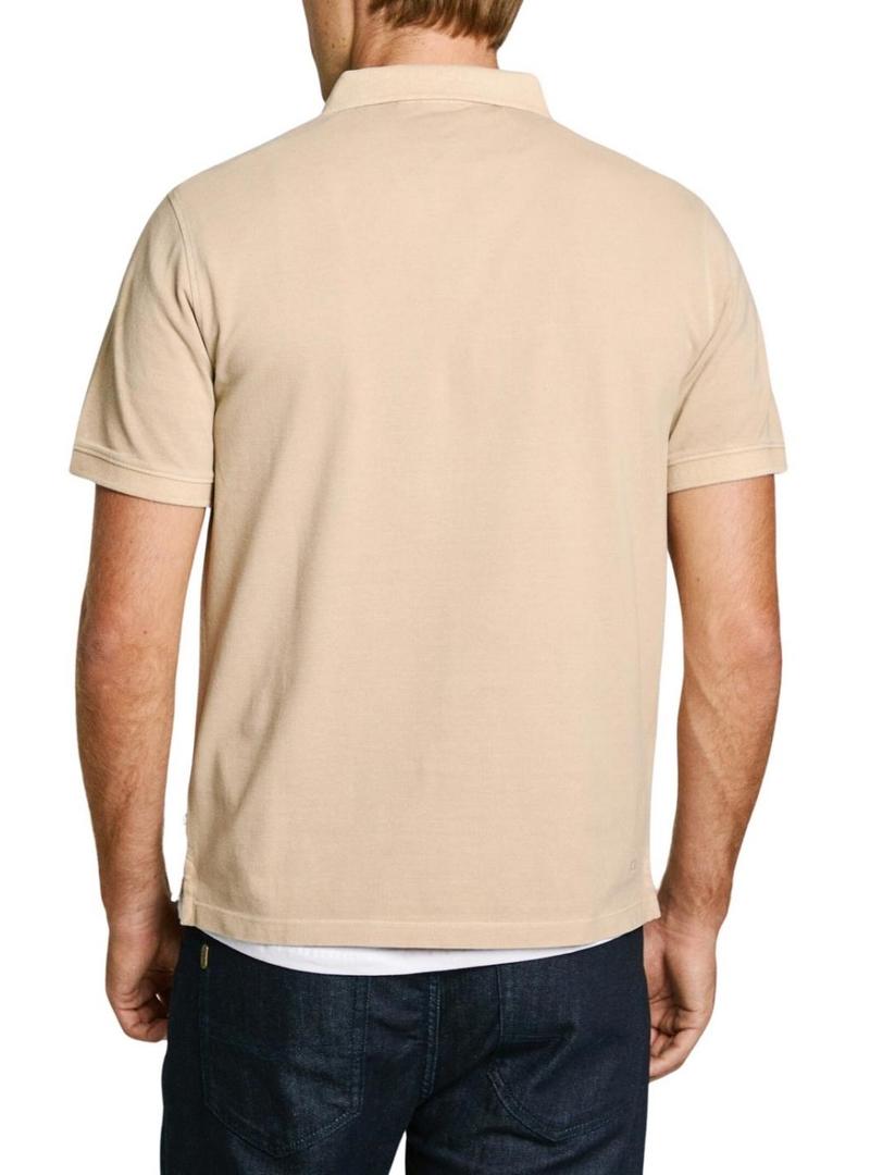 Polo Pepe Jeans New Oliver bege para homens