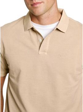 Polo Pepe Jeans New Oliver bege para homens