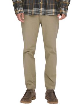 Calça Only and Sons Free bege para homem