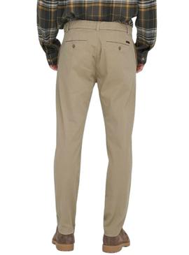 Calça Only and Sons Free bege para homem