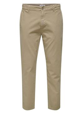 Calça Only and Sons Free bege para homem