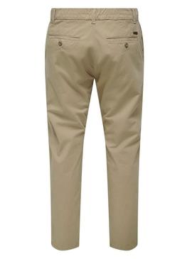 Calça Only and Sons Free bege para homem