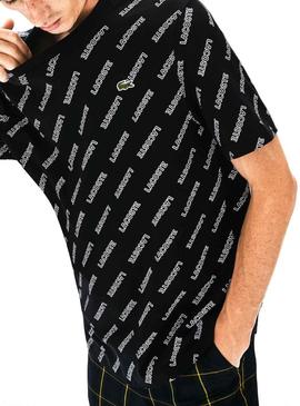 T-Shirt Lacoste Live Estampado Preto para Homem