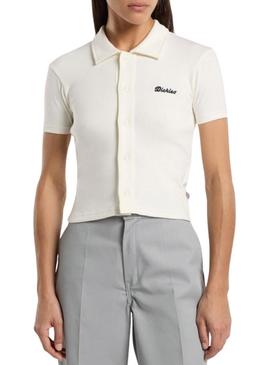 Camisa Dickies Tallasse branca para mulher.