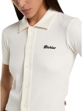 Camisa Dickies Tallasse branca para mulher.