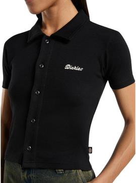 Polo Dickies Tallasse preto para mulher.