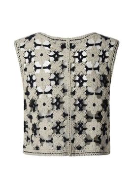 Colete Pepe Jeans Olivia crochê para mulher