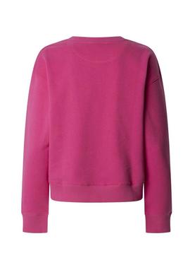 Moletom Pepe Jeans Maddy rosa fúcsia para mulher.