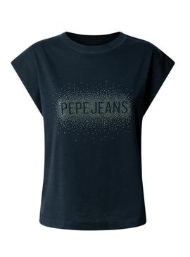 Camiseta Pepe Jeans Listra azul marinho para mulher.