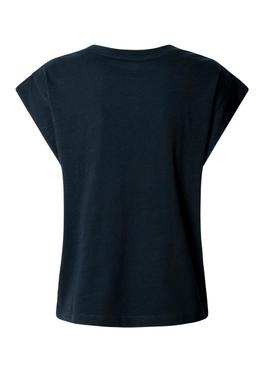 Camiseta Pepe Jeans Listra azul marinho para mulher.