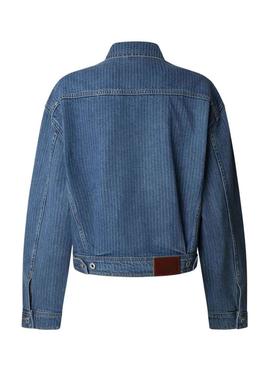 Jaqueta jeans Pepe Jeans listrada para mulher.