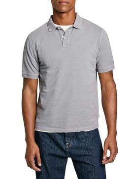Polo Pepe Jeans New Oliver cinza para homens.